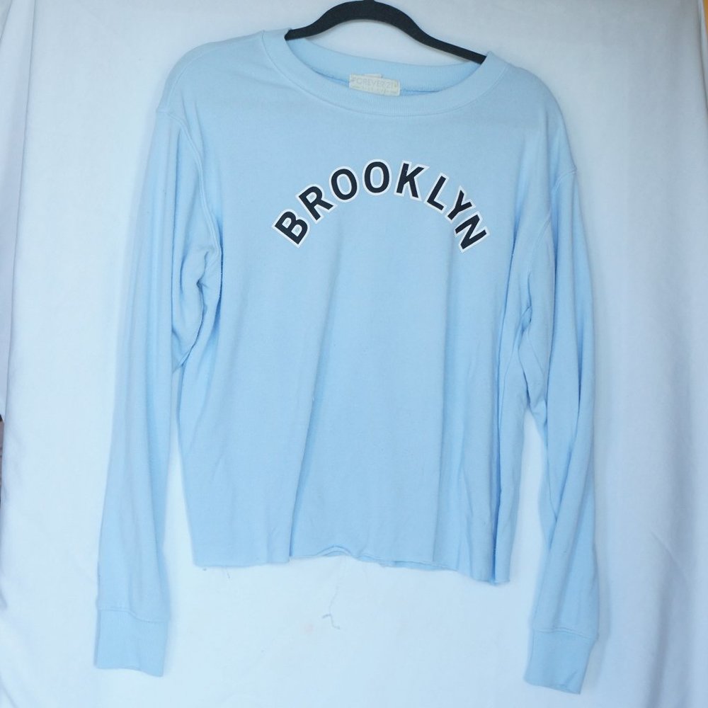 Brooklyn Crop Blue Sweatshirt